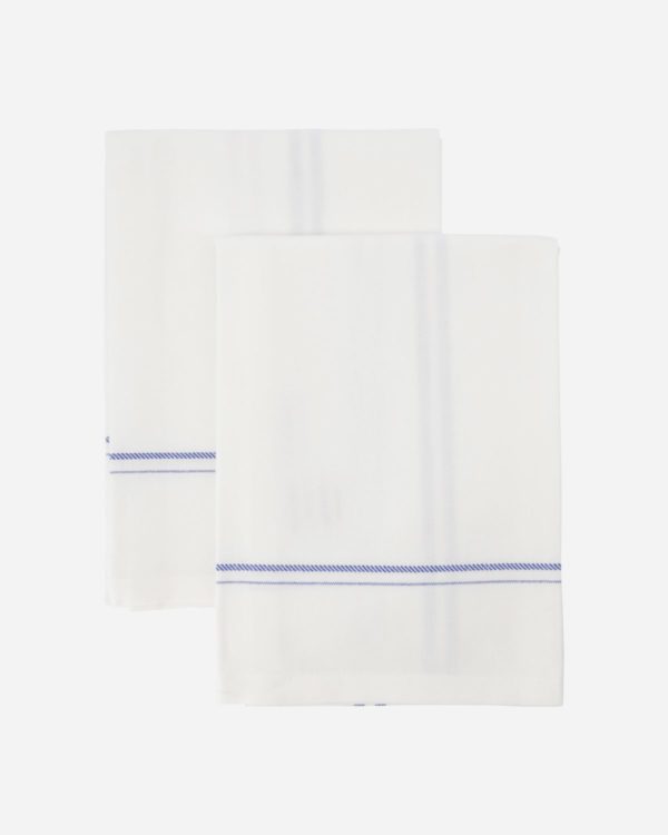 Tea towels, Amow, White/Blue, Pack of 2 pcs